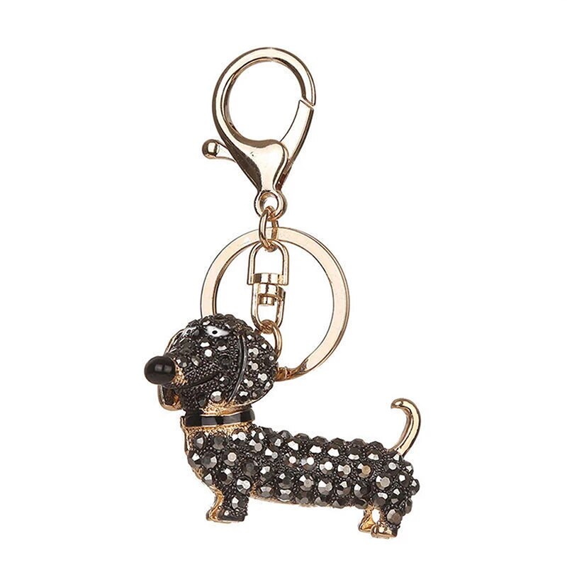 Dachshund Diamanté Keyring