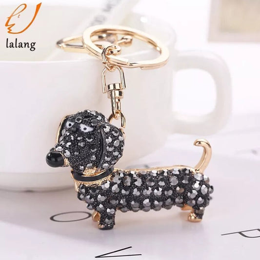 Dachshund Diamanté Keyring