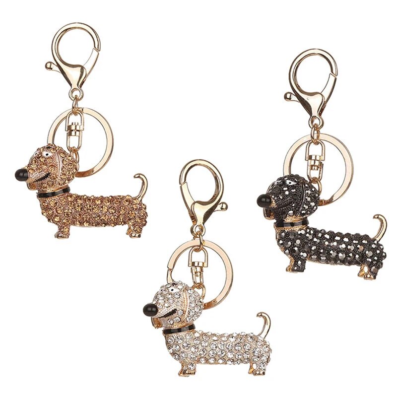 Dachshund Diamanté Keyring