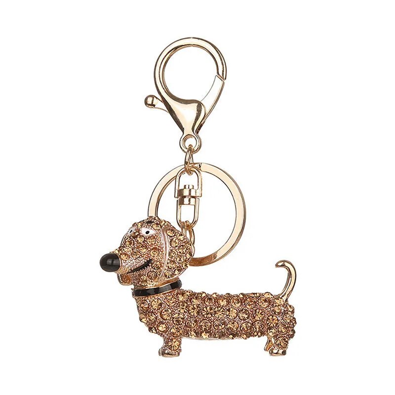 Dachshund Diamanté Keyring