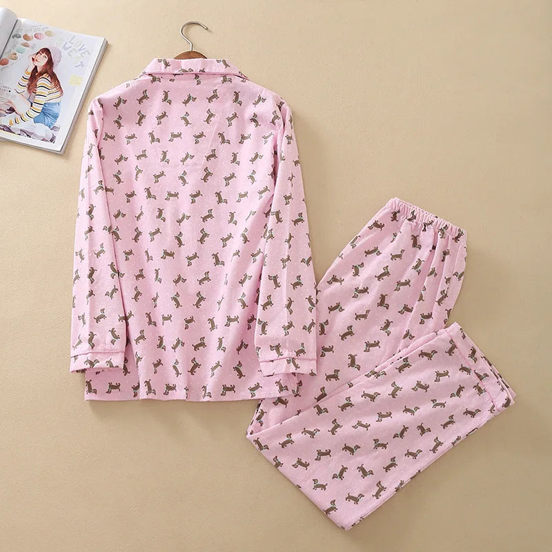 Ladies Dachshund Pyjamas Set