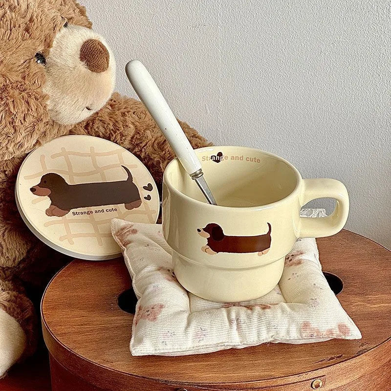 Dachshund Cup Mat Gift Set