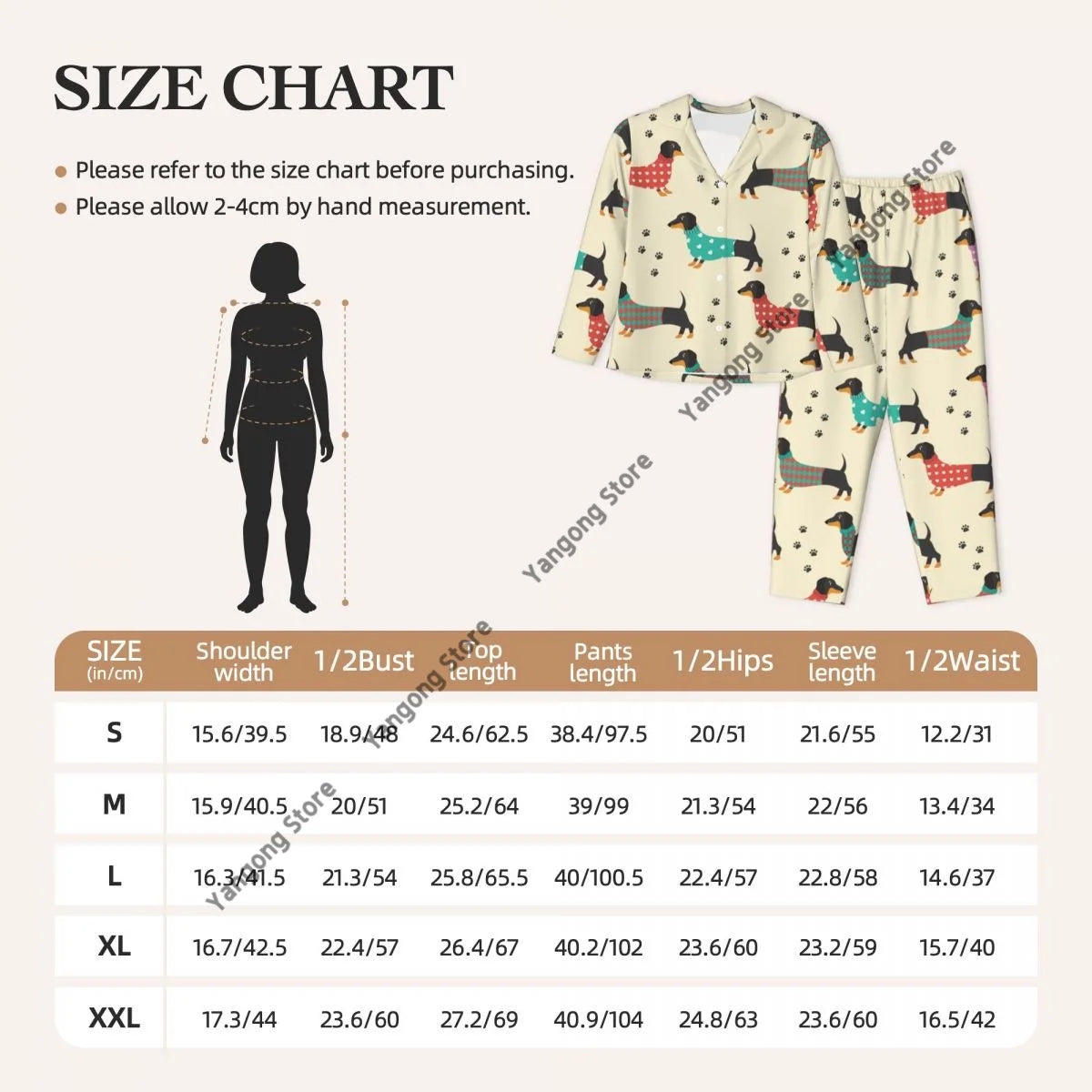 Women Dachshund Pyjamas Set