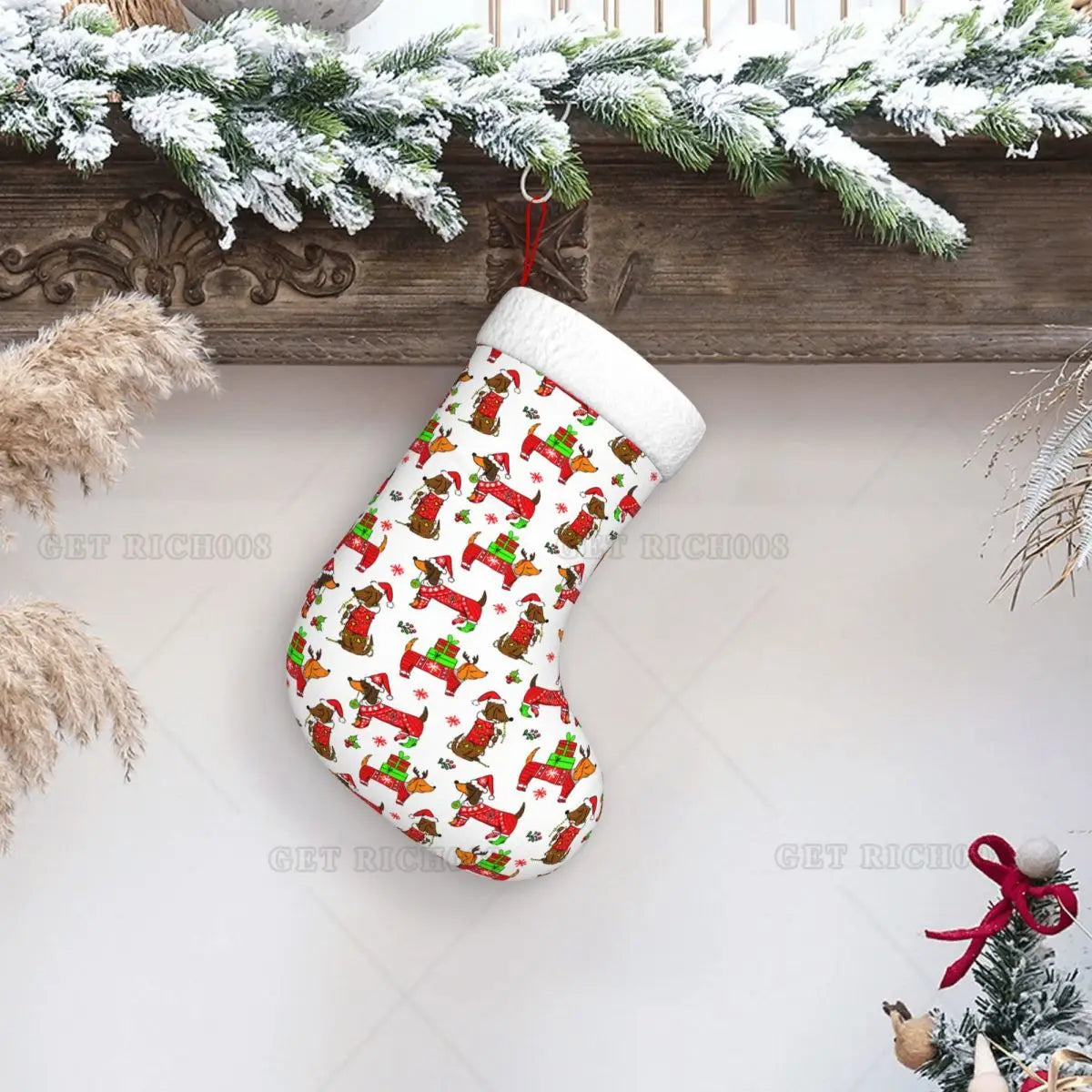 Merry Christmas Dachshund Hanging Stocking