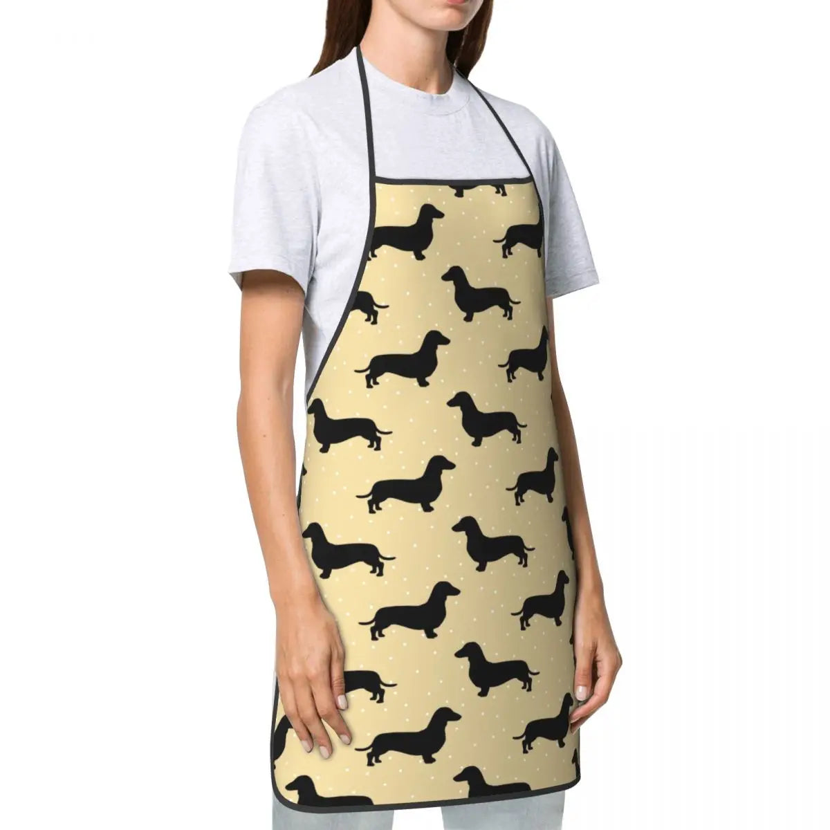 Short Hair Dachshund Cream Pattern Sausage Dog Apron