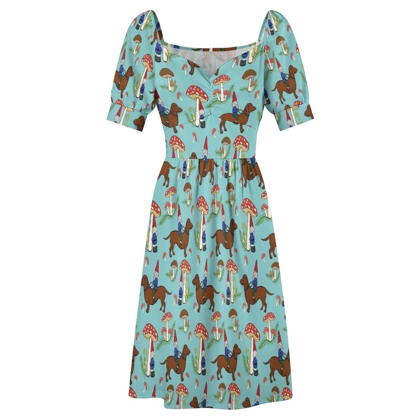 Gnome and Dachshund ladies Sleeveless Dress