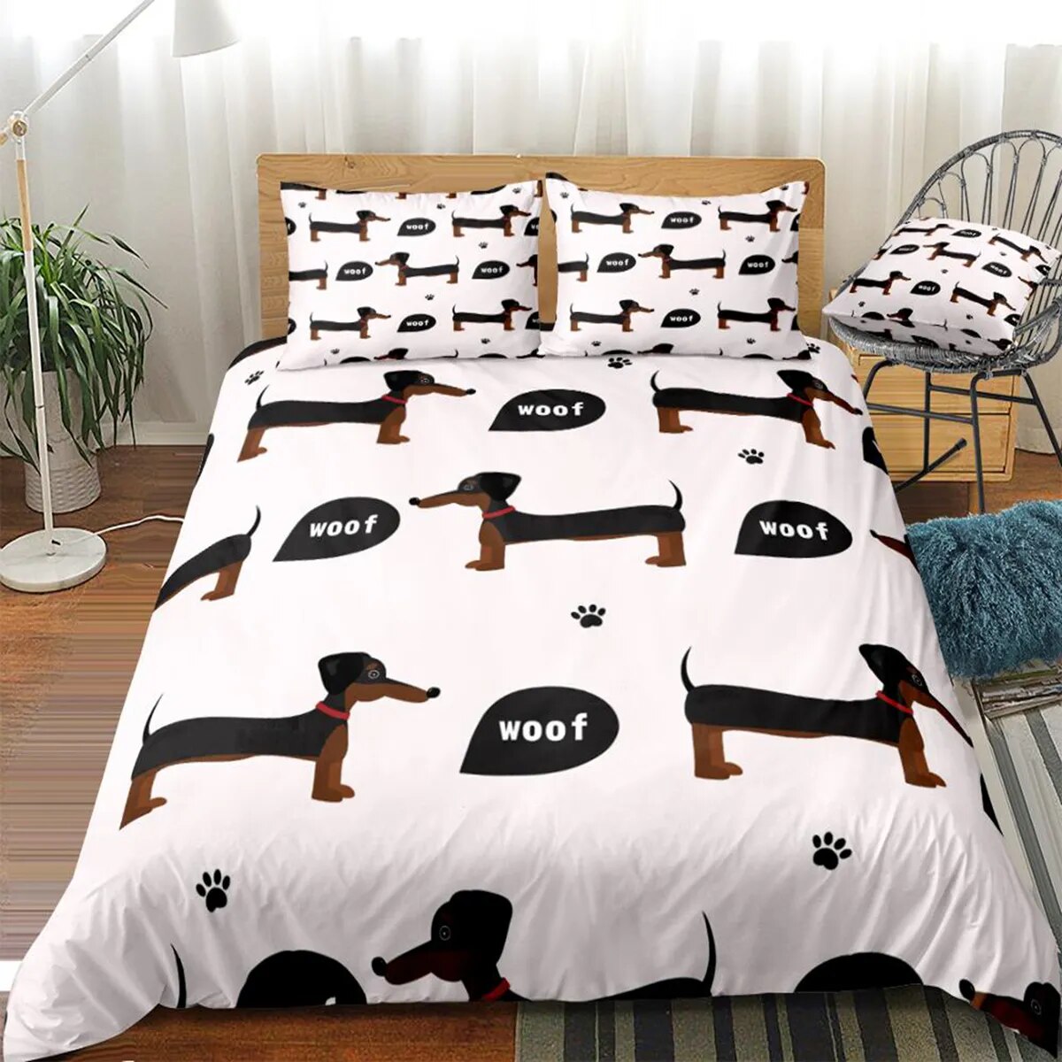 3 Piece Dachshund Duvet Cover Set