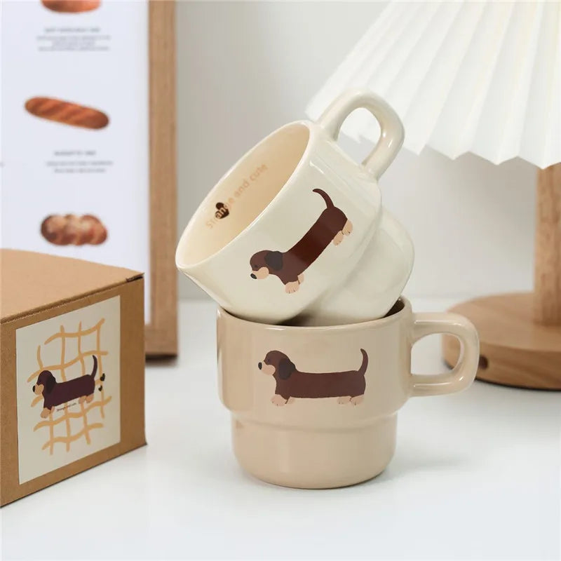 Dachshund Cup Mat Gift Set