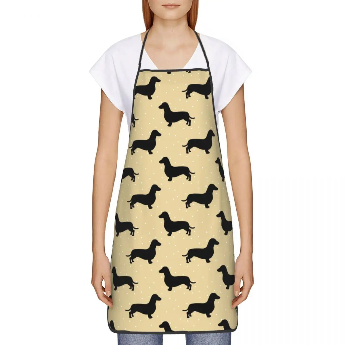 Short Hair Dachshund Cream Pattern Sausage Dog Apron