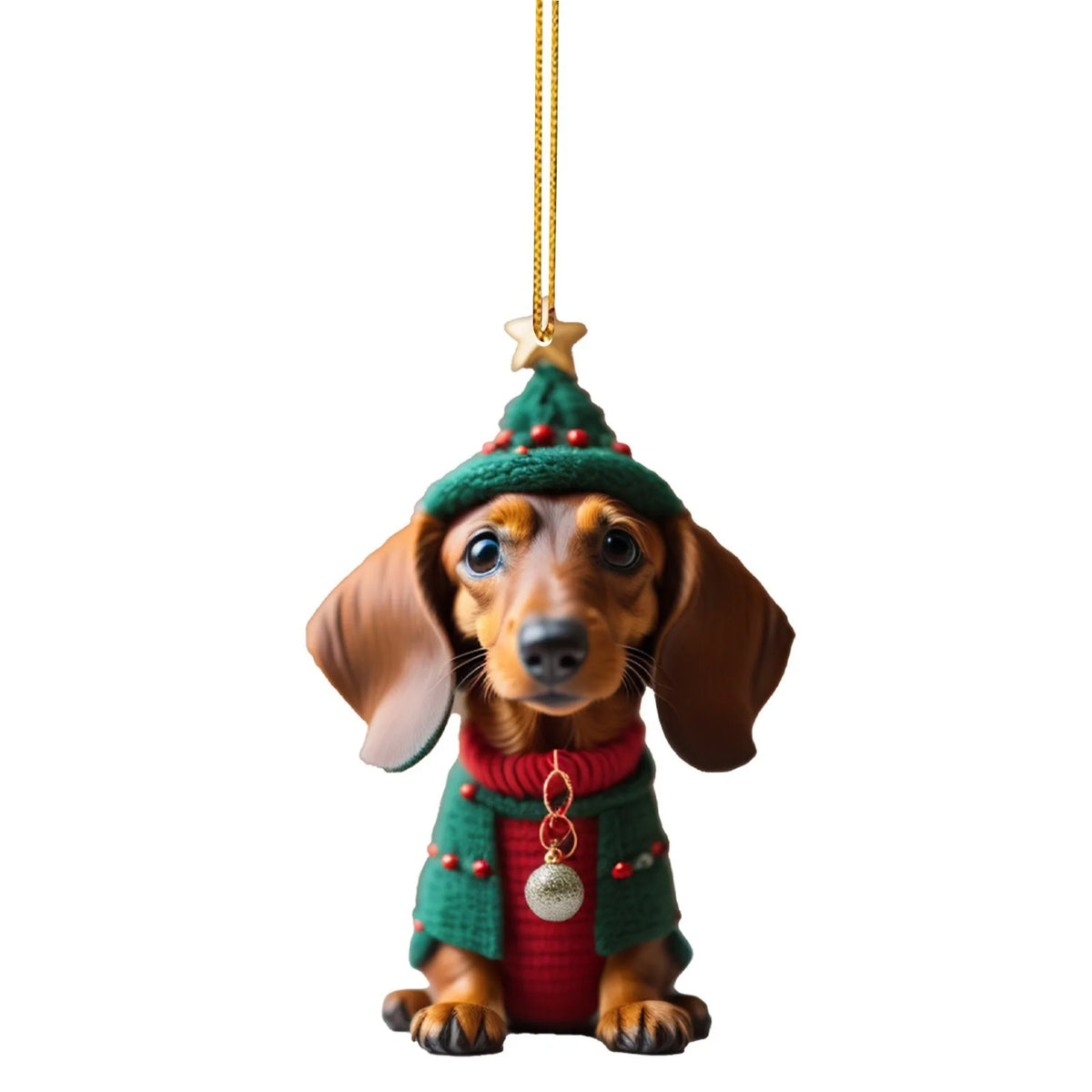 Cartoon Dachshund Christmas Ornaments – Cute Tree Hanging Decor