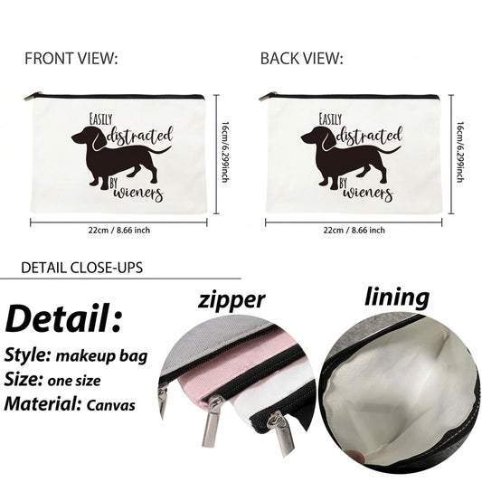 Dachshund Slogan Makeup Bag