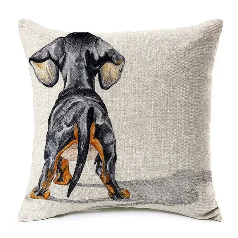 Hand Painting Dachshund Dog Cushion Covers