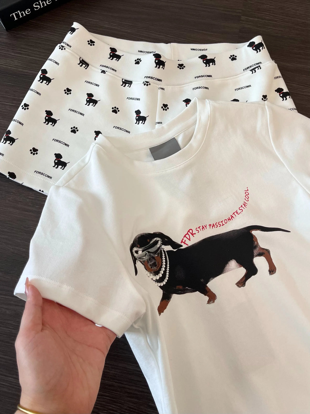 Dachshund Print Women's short Sleeve Shorts Sleepwear