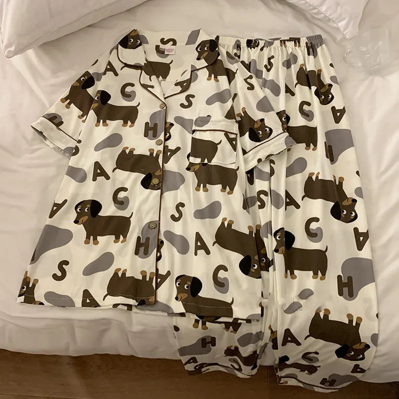 E & S Imports Women's Dachshund Dog Lounge Pants - Pajama Pants Pajama  Bottoms