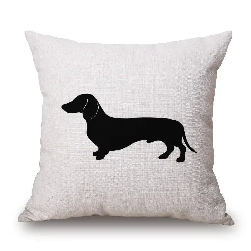 Hand Painting Dachshund Dog Cushion Covers