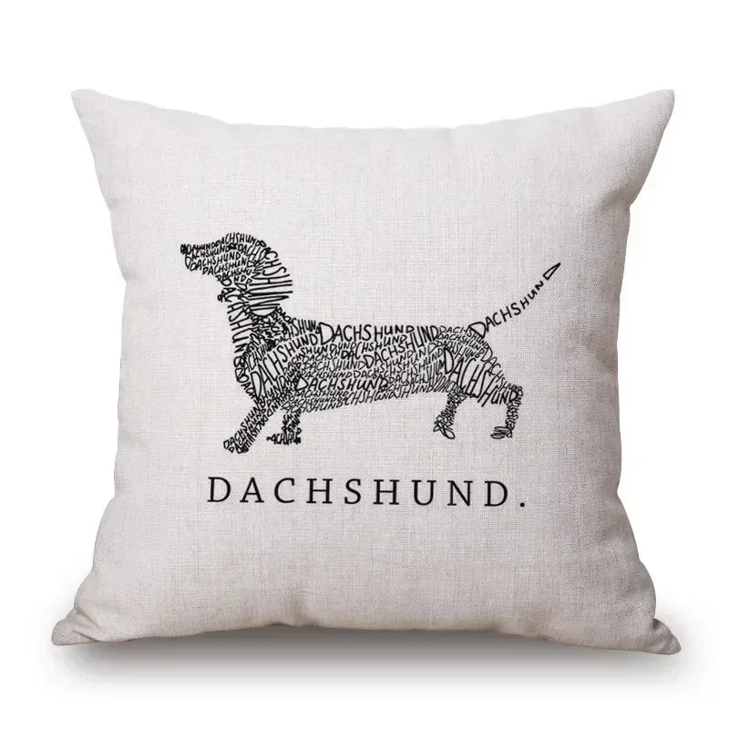 Hand Painting Dachshund Dog Cushion Covers