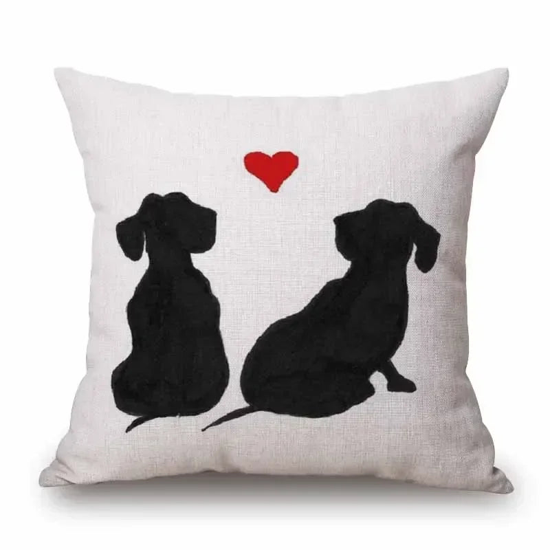 Hand Painting Dachshund Dog Cushion Covers