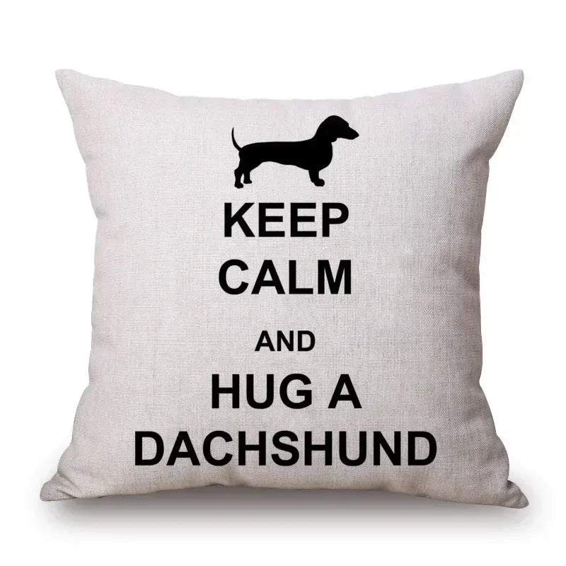 Hand Painting Dachshund Dog Cushion Covers