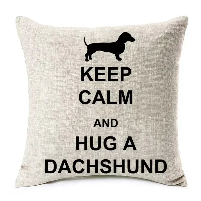 Hand Painting Dachshund Dog Cushion Covers