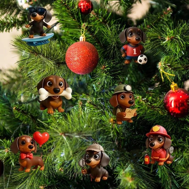 2026 Christmas Dachshund Advent Calendar – 24PCS 2D Dog Figurine Countdown Set