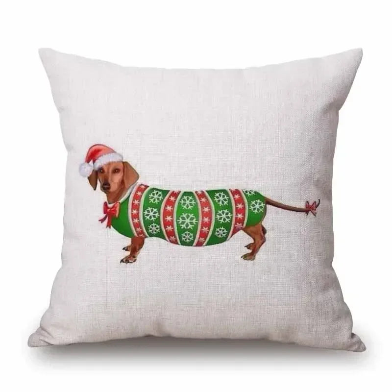 Hand Painting Dachshund Dog Cushion Covers