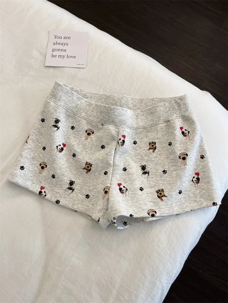 Dachshund Print Women's short Sleeve Shorts Sleepwear