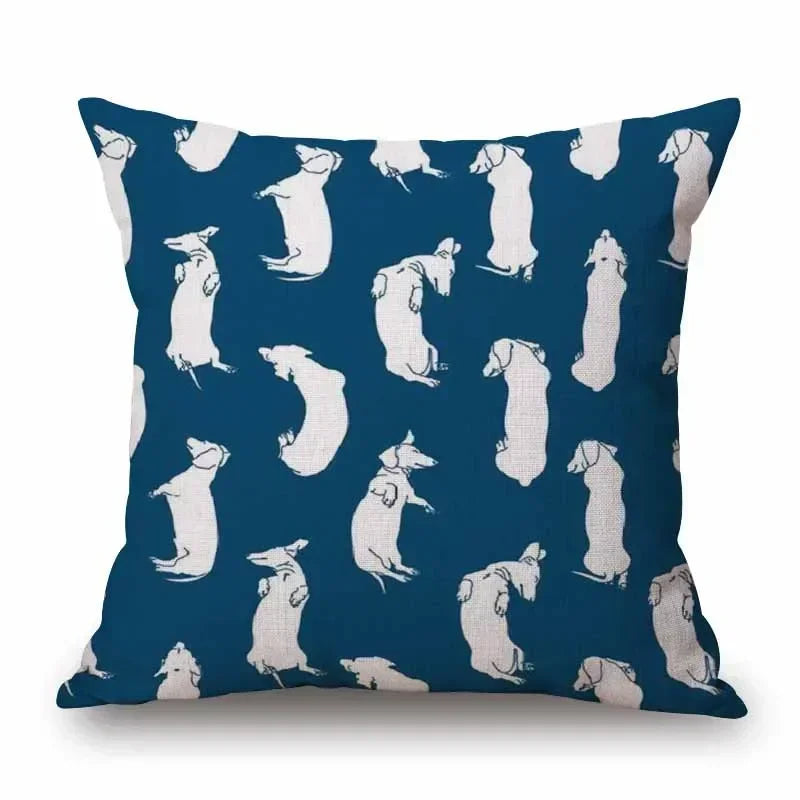 Hand Painting Dachshund Dog Cushion Covers