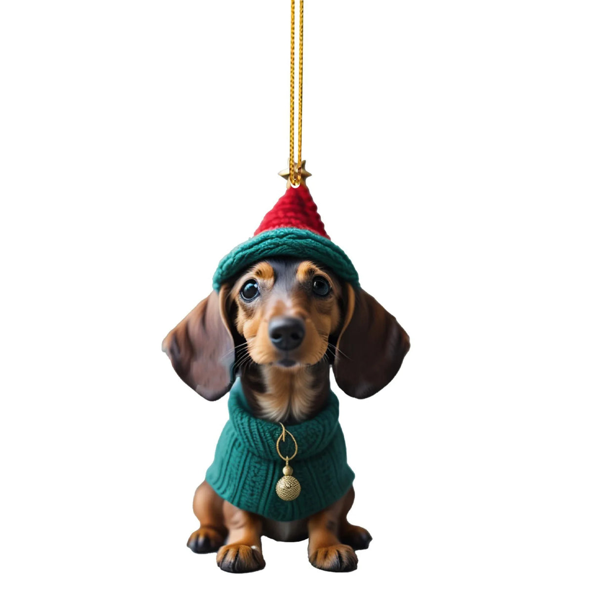 Cartoon Dachshund Christmas Ornaments – Cute Tree Hanging Decor