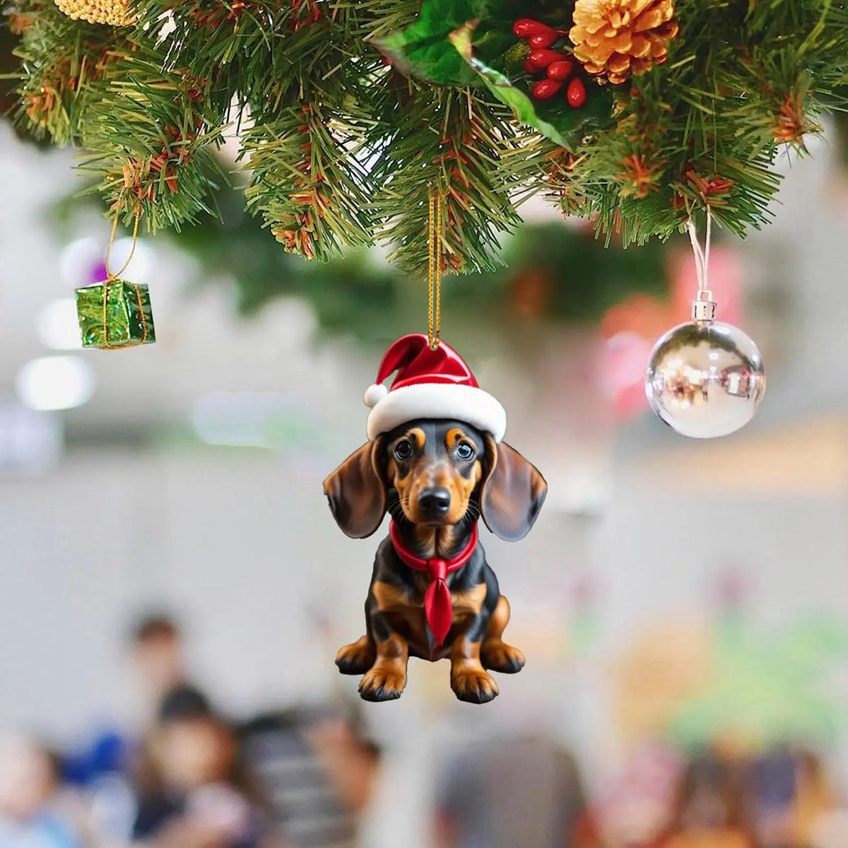 Cartoon Dachshund Christmas Ornaments – Cute Tree Hanging Decor